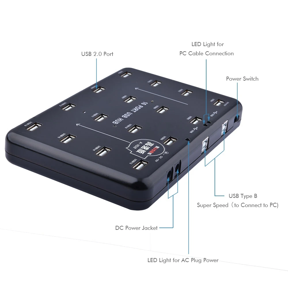 16 Порты и разъёмы usb 2,0 хаб Дубликатор usb для сыпучих дублирования с выходом 5V 3A Питание