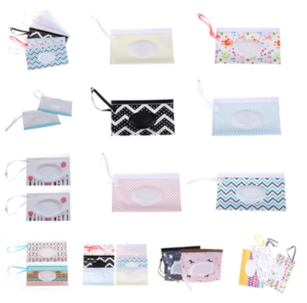 1PCS Reusable Cartoon Print Baby Wet Wipes Bag Wet Wipes Cover Container For Wet Wipes Baby Skin Care Travel Wipes Bag