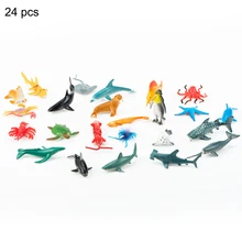 24 шт., детские игрушки для морской жизни, игрушки для животных, модели морских животных, фигурки животных, морские аквариумные миниатюрные развивающие игрушки