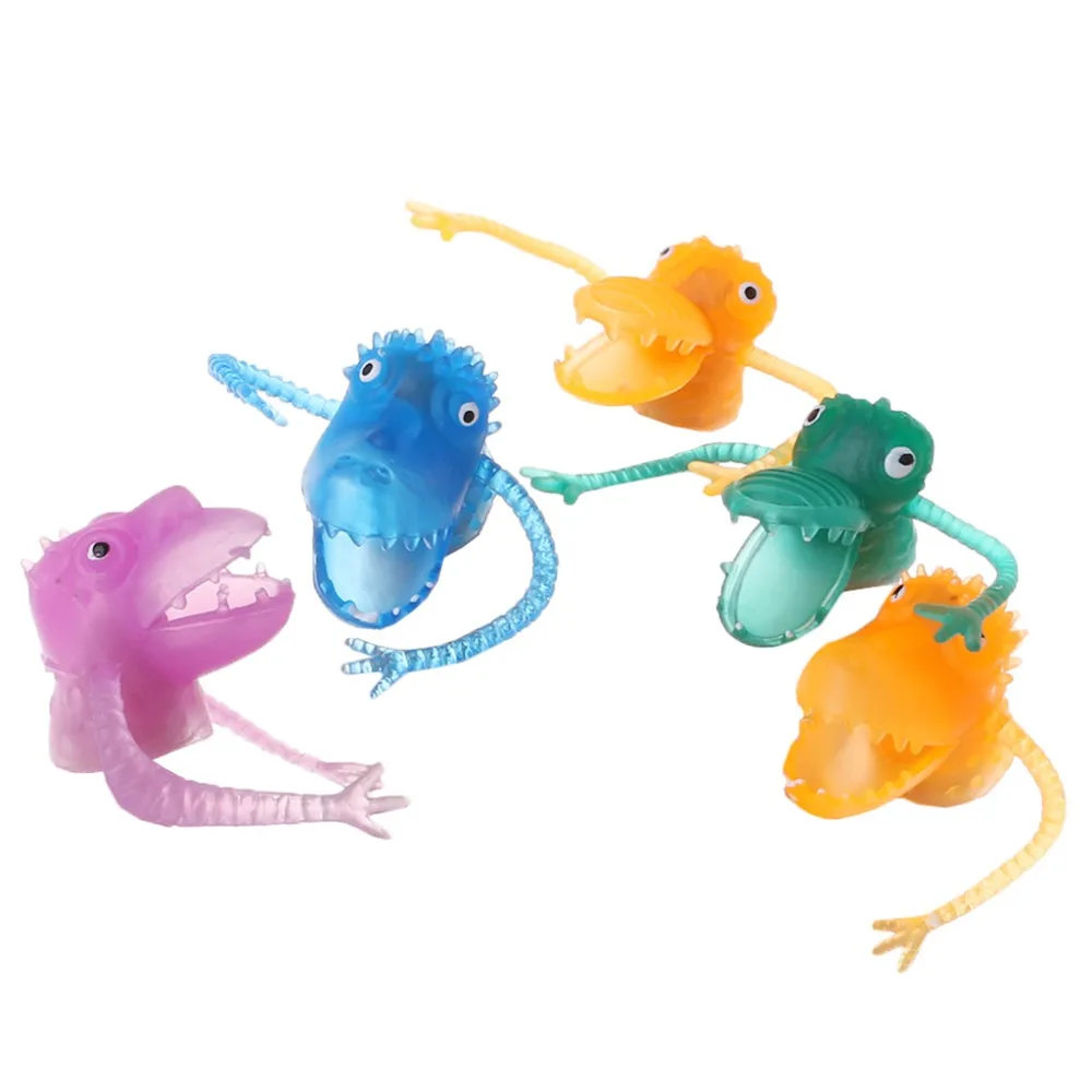 10Pcs/Set Multi color Finger Puppets PVC Plastic Dinosaur Finger Mini