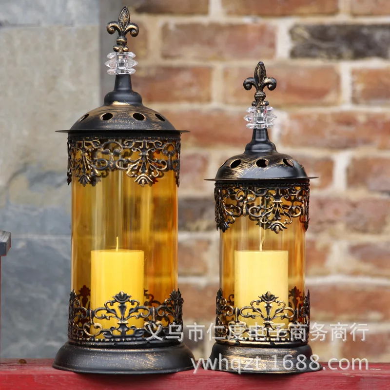European retro iron candle candlestick wedding photography Mediterranean Morocco Home Decoration