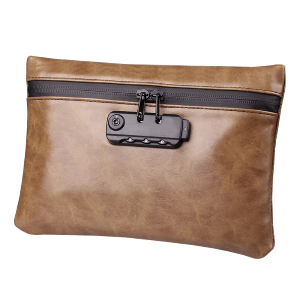 Предотвращающая появление запаха сумка водостойкая сумка для хранения мешков с комбинированным замком Новинка 1 шт - Color: Brown