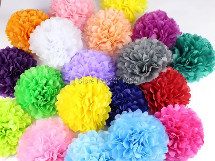 10 X Tissue Paper Flower Ball Pom Flower Wedding Party Decoration