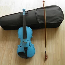 Детский тренировочный синий скрипка 4/4 3/4 1/2 1/4 1/8 с бантом и чехол для ученика