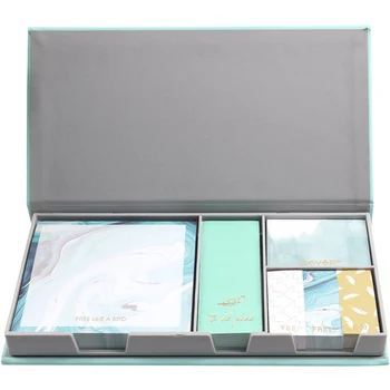 

Never Light Blue Series Leather Cover Sticky Notes Memo Pad Memopad Fashion Creative Office Accessories Business Gift Stationery