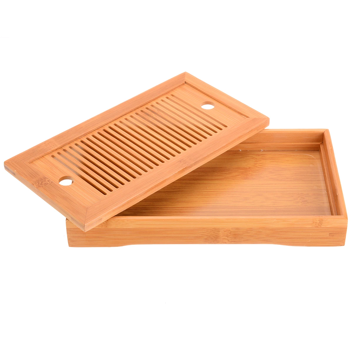 Portable Bamboo Tea Tray Chinese Gongfu Tea Trays Table Serving Water Holder Home Supplies