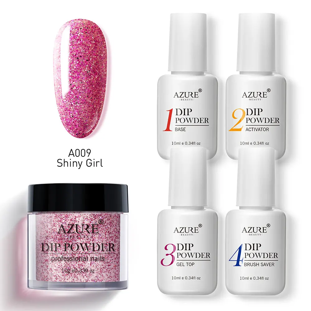 

Azure Beauty 5PCS/LOT Dipping Powder Gradient Color Dip Powder Shiny Glitter Powder Dipping Powder Without Led Lamp