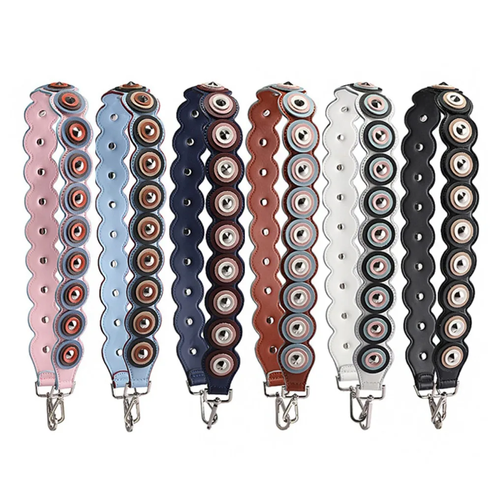 

Colorful Rivet PU Leather Shoulder Strap Wide Replacement for Women Handbag Belts Accessories Luxury Strap Long Band KZ151313