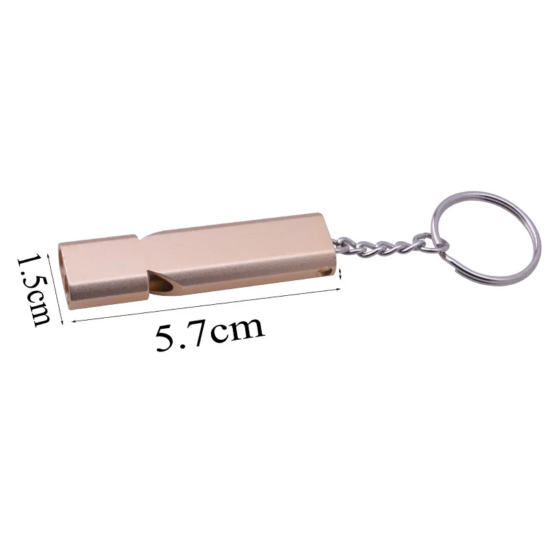 Double Frequency Survival Whistle Gold/Sliver Outdoor Emergency Keychain Aerial Aluminum Alloy Camping Hiking Accessory Tool