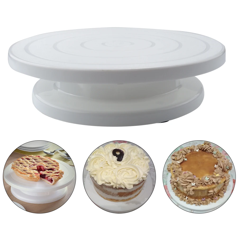 Plastic Rotating Cake Stand Anti slip DIY Cake Turntable Kitchen Cakes