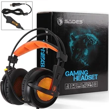 SADES A6 gaming headset 7.1 Surround sound usb headset gamer Gaming Headphones with microphone LED Light for computer pc laptop