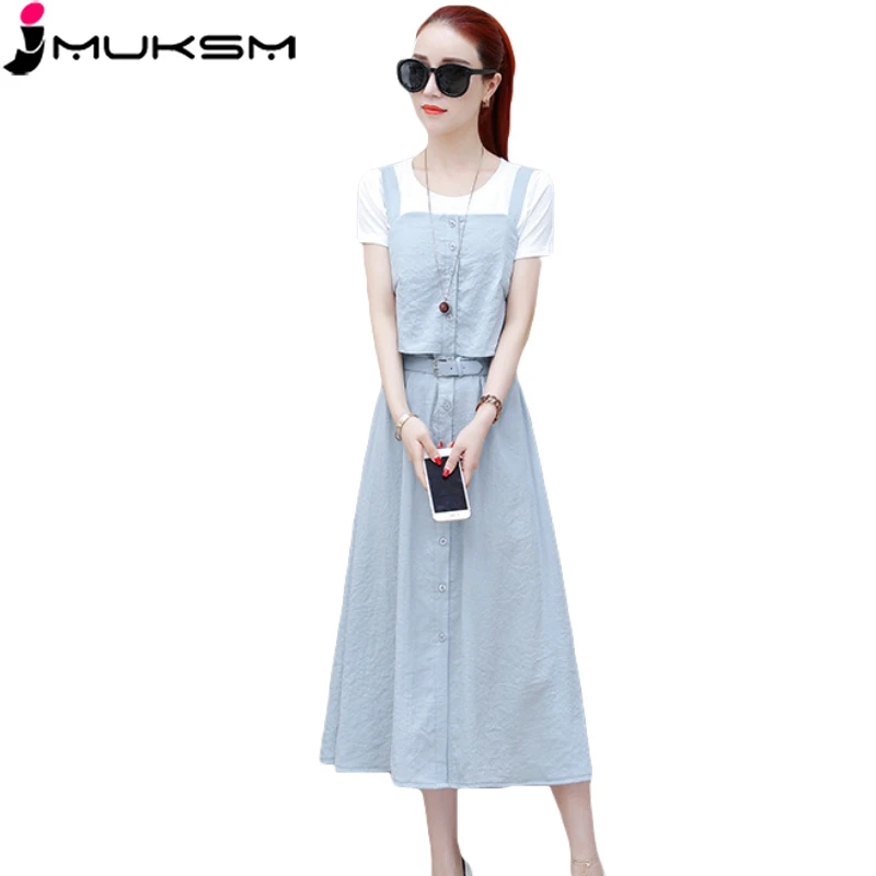 Suit Denim Jumper Dress White ...