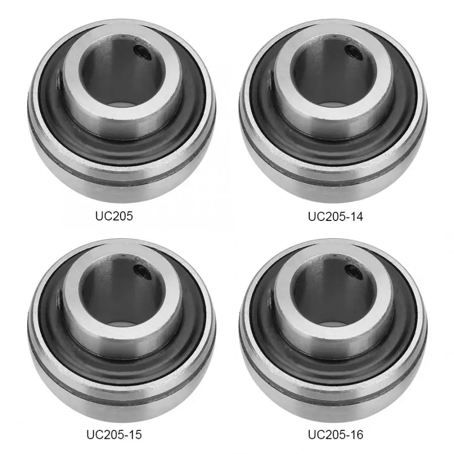 2Pcs Ball Bearing Steel UC-205 Insert Bearing 25x52x34.1mm/0.98x2.05x1.34in for Variety of Machinery Tool Shaft Support