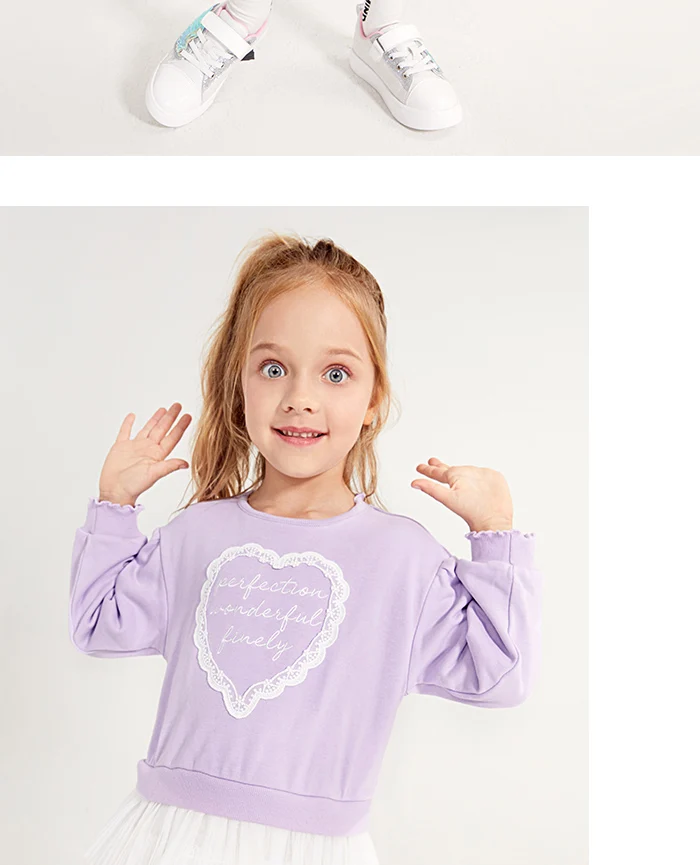 Balabala/Детское платье для девочек; комплект из двух предметов; свитер с кружевной аппликацией+ Плиссированное плиссированное платье для маленьких девочек