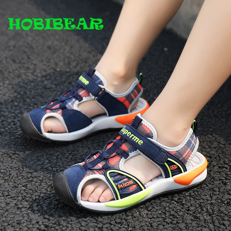 

New Trend Beach Sandals Kids Boys Mesh Breathable Children Sandals Boy Summer Shoes Baby Boy Sandals Rubber Sole Flat Sneakers
