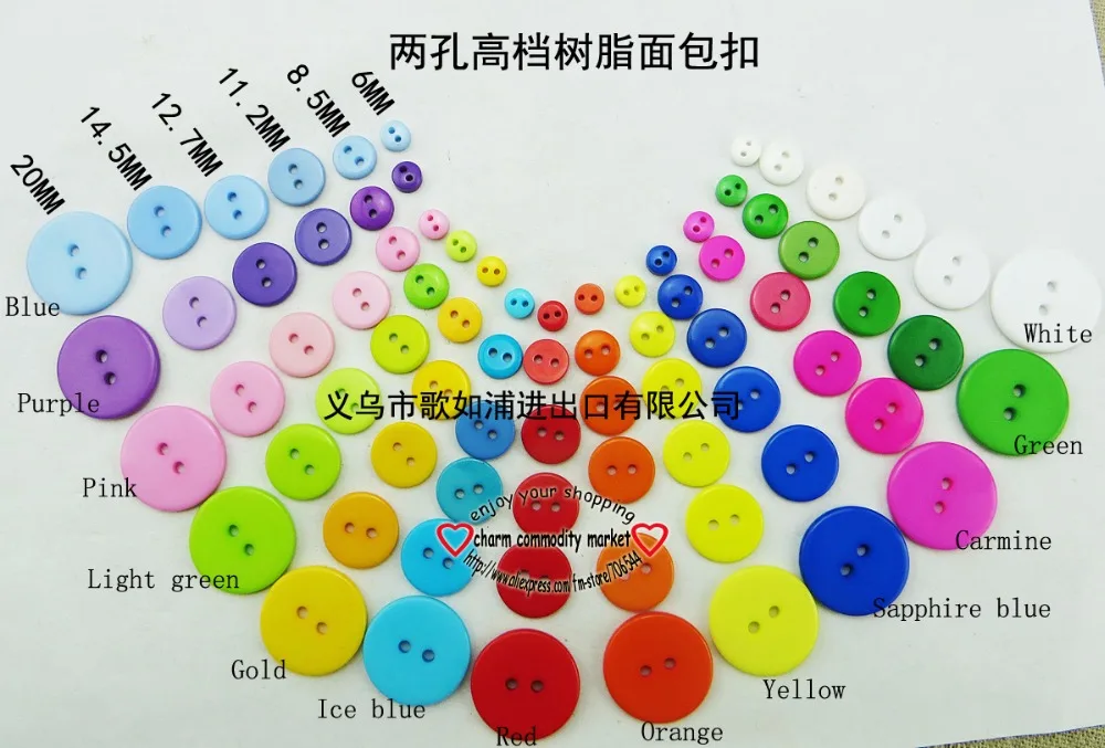 

6MM-20mm MIXED SHIRT round resin buttons 2 HOLE GARMENT kid shirt skirt sewing clothes accessory fit button R-264L