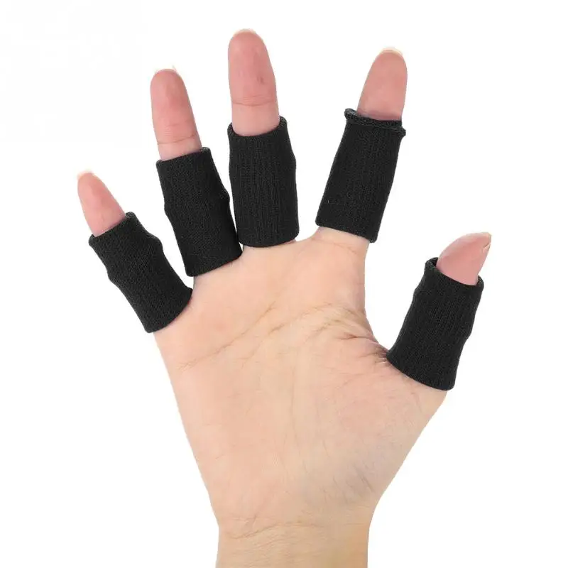 10Pcs Stretchy Flexible Fingers Sleeve Support Finger Protector Sports Aid Arthritis Band Wraps