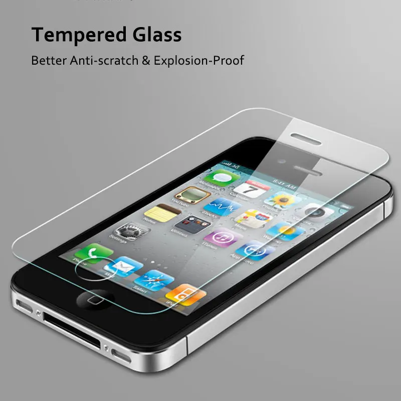 CHOEOIWE для iPhone 4 4s противоударное 9H 2.5D переднее закаленное стекло защита экрана