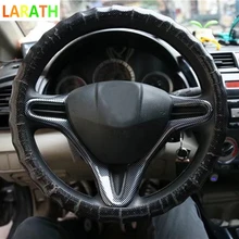 Для Honda City 2008-2012 Черный красного дерева углеродного волокна крышка рулевого колеса, переключатель интерьер Молдинги