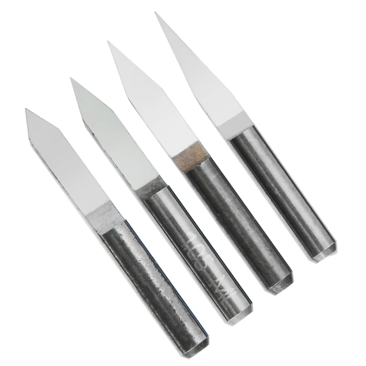 4pcs Mayitr Carbide Engraving Bits Precision Grinding Router Tool 3.175mm Dia. 20/30/40/60 Degree for PCB Board CNC Machinery