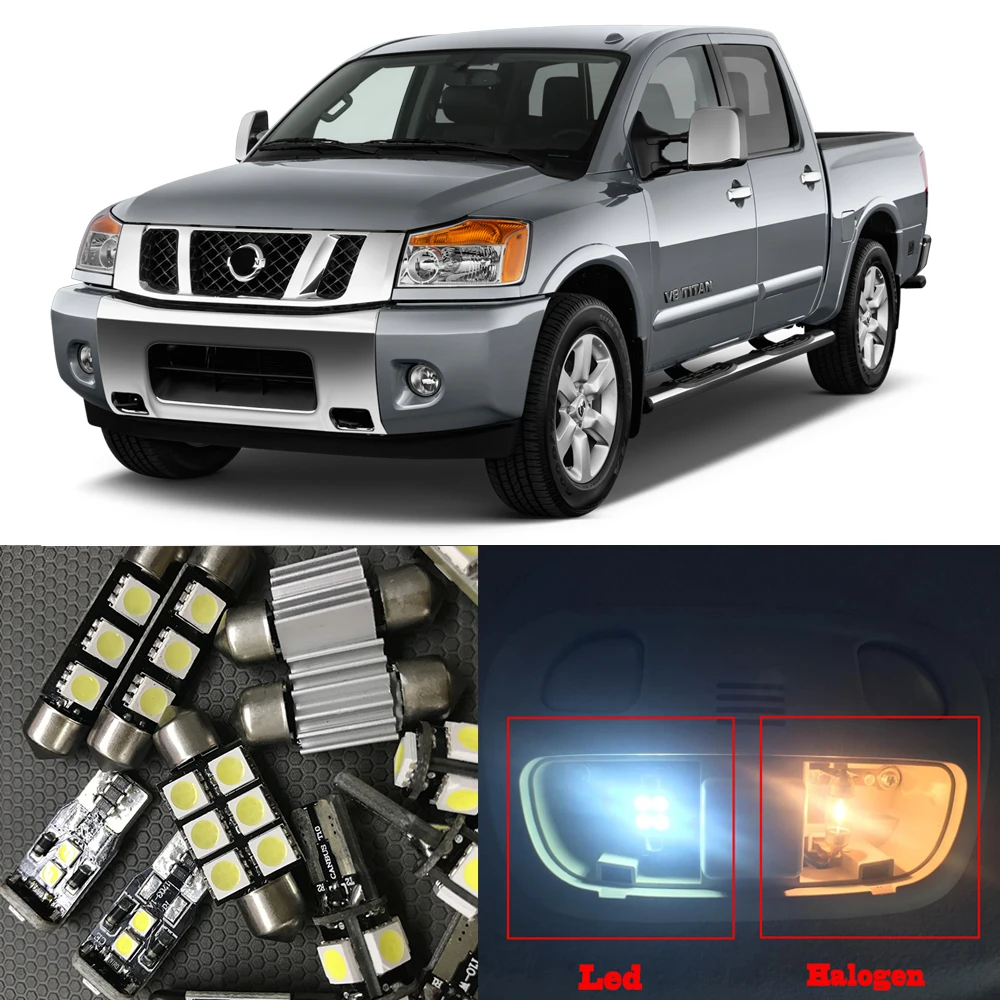 Us 12 0 12pcs Auto Interior Led Light Bulbs For 2004 2013 Nissan Titan Ultra Bright Led Map Dome License Plate Lamp Car Light In Signal Lamp From