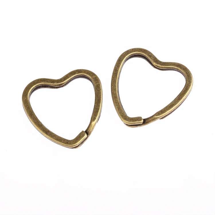 

5pcs Antique Bronze Tone Split heart Key Rings Key Holder connector for Keychain 31mm