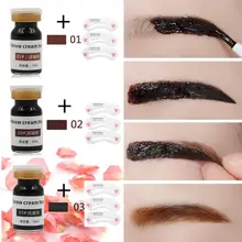 Professional Peel Off Eyebrow Gel Liquid Eye Brow Makeup 3D Eyebrow Tint Cream Tattoo With Eyebrow Pattern RP2