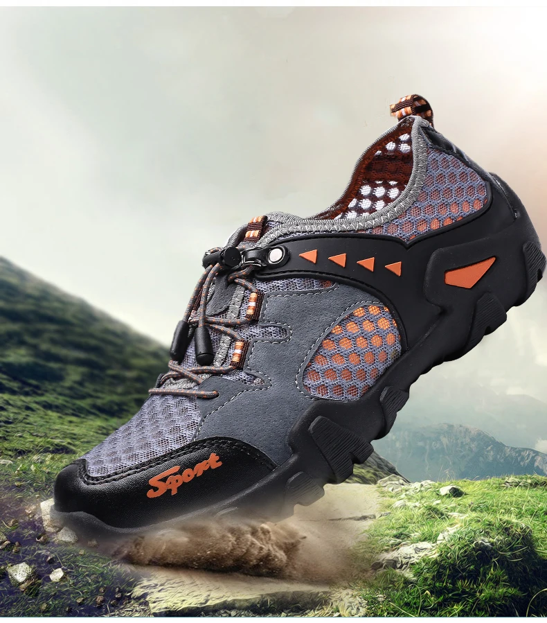 Men Outdoor Sneakers Breathable Anti-skid Hiking Shoes Summer Quick Dry Hiking Sandals for Man Trekking Trail Water Shoes (2)