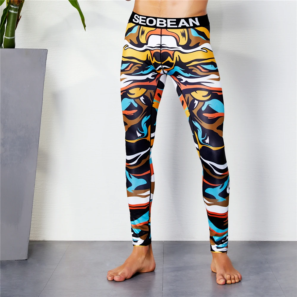 Ganyanr correndo collants homens esporte leggings basquete