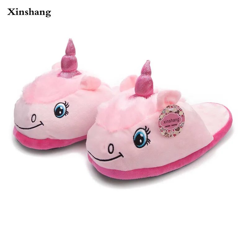 melhor 2017 Chinelos Novo 3 Cor Unicórnio das Mulheres Outono Inverno Quente Interior Lindo Unisex Chinelos Tamanho 35 42 Unicornio Chinelos das mulheres