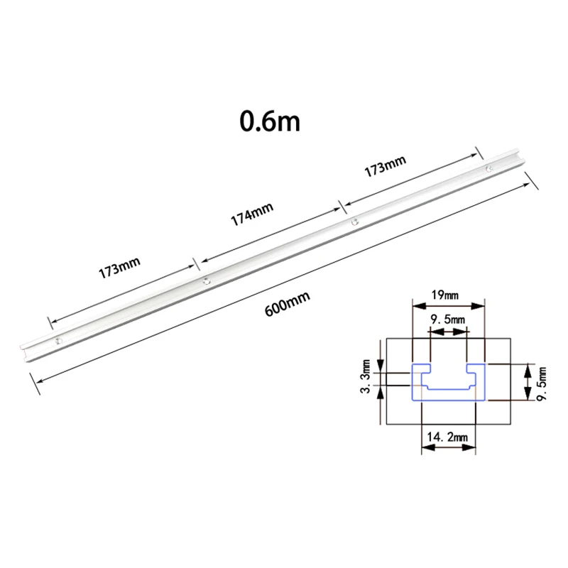 Деревообрабатывающий Т-образными пазами направляющая для резки/Слот для 300/400/500 мм/600 мм/800 мм алюминиевый Т-образная дорожка для фрезерный станок