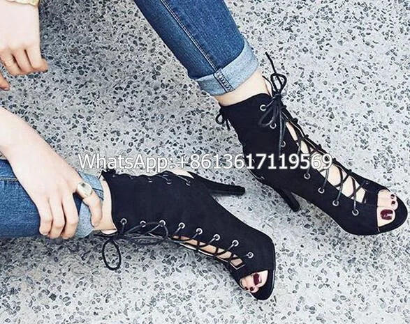 Новое Прибытие узелок Женщин Сексуальный Peep Toe Сандалии Кросс привязанные