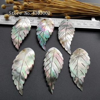 

50pcs/lot Natural Black Leaf Mother of Pearl shell for DIY Jewelry Leaf MOP Pearl shell For Earrings