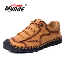 Mynde 2019 nuevo estilo de moda de cuero de primavera Casual zapatos hombres hecho a mano Vintage mocasines gran oferta mocasines talla grande 38-48