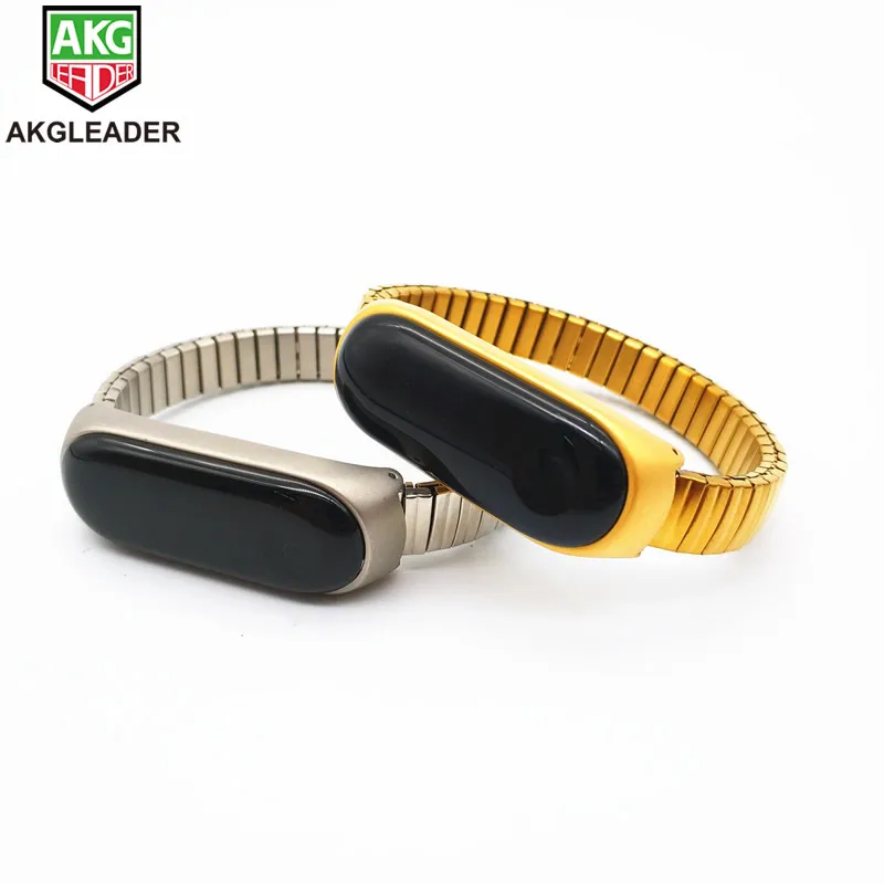 

Newest Stainless Steel Elastic Watchband strap for xiaomi band 3 watch band watchbands old man