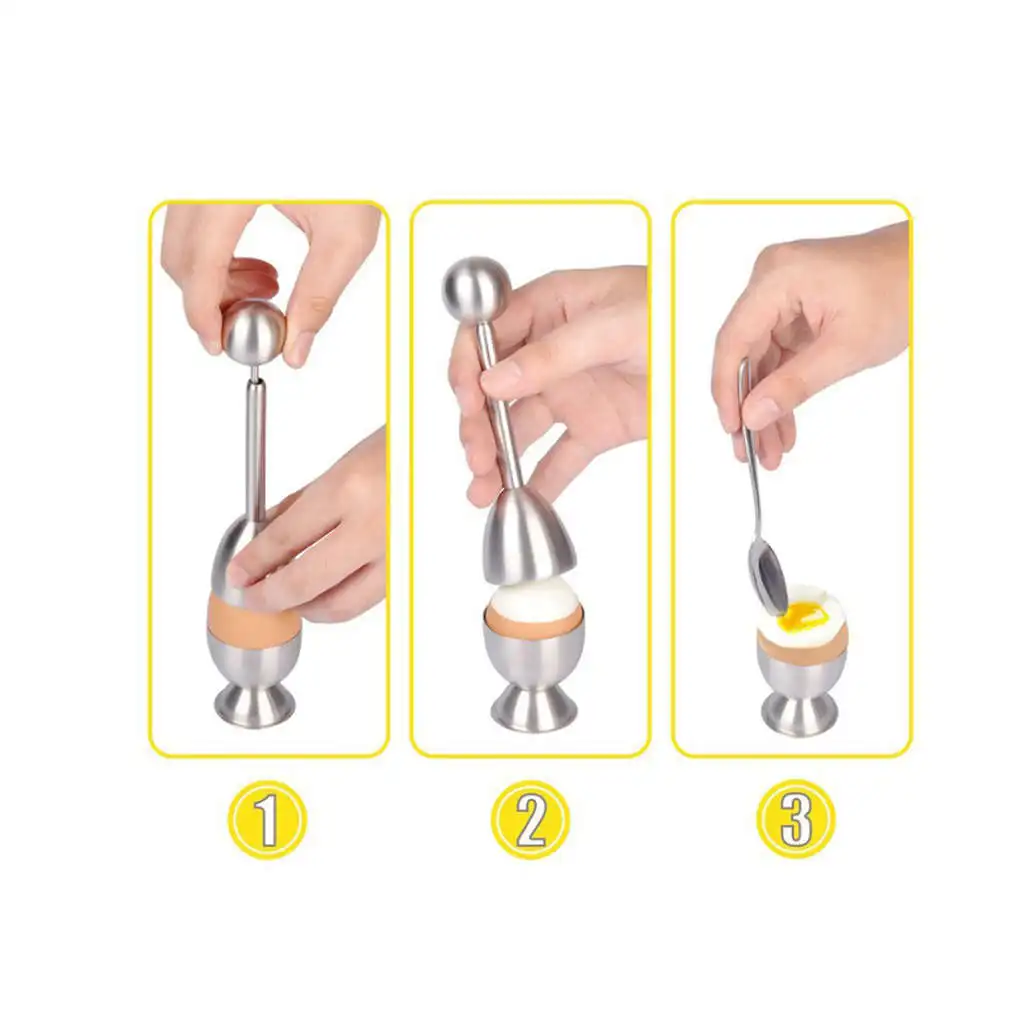 Яйцо крекер комплект экстракласса мягкий вкрутую Сепаратор для яиц инструмент включают ложки и чашки-прибор для удаления панциря и резак-Сталь ложка& C