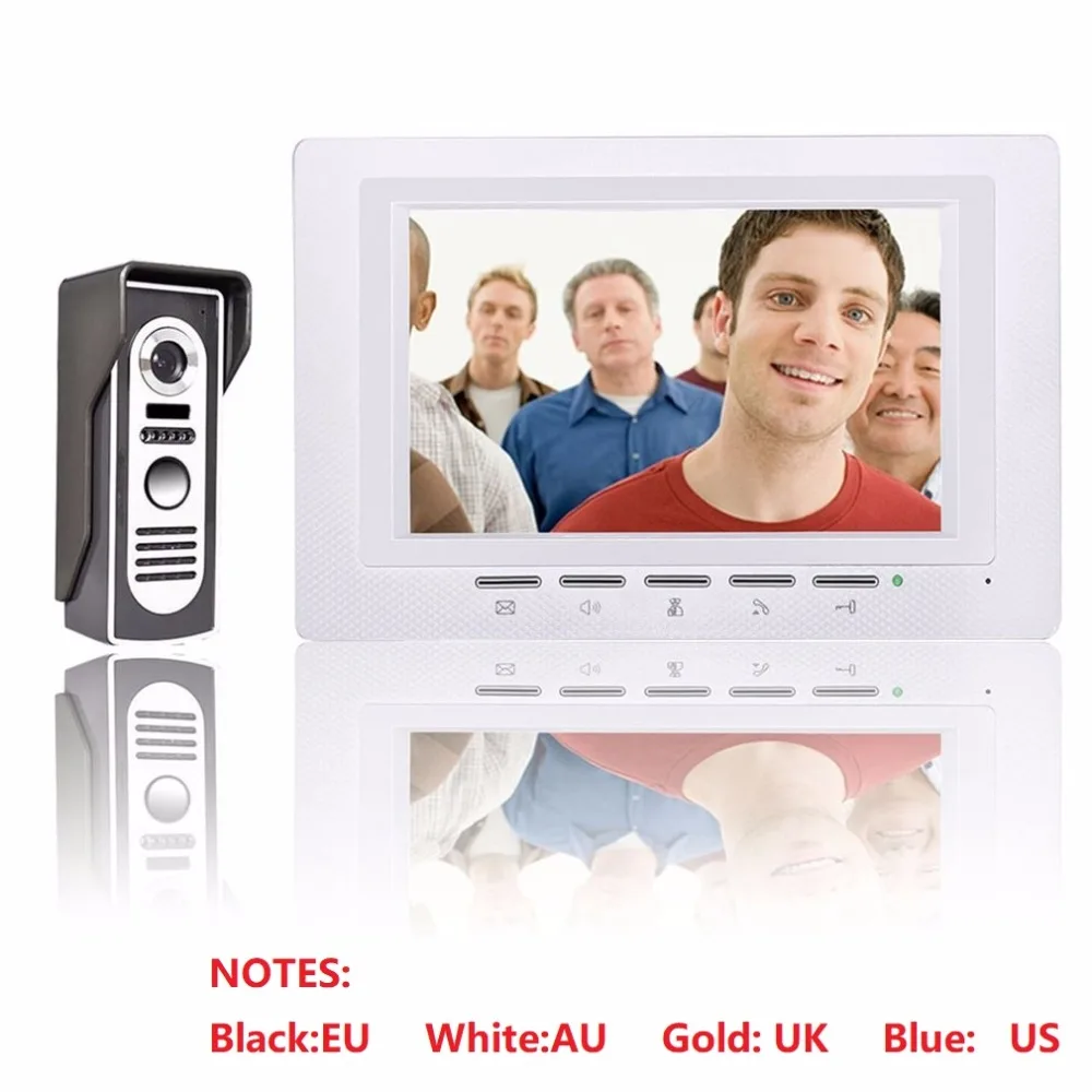 

7 inch 1V1 Video Door Phone Doorbell Intercom Kit Color LCD Screen + Security Outdoor Camera Night Vision Access Control System