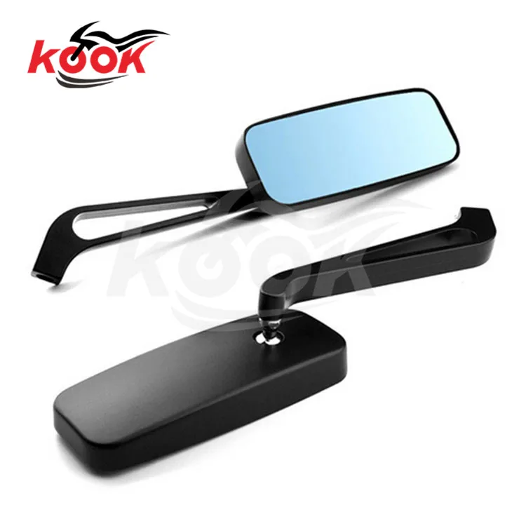 rectangle black glare prevention blue mirror scooter moto rearview for honda suzuki yamaha harley motorcycle side | Автомобили и