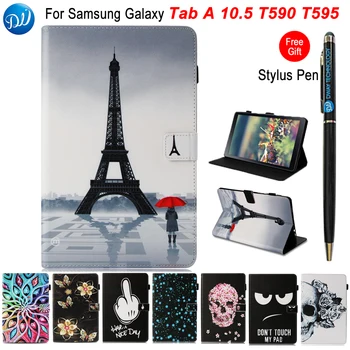 

DWaybox For Samsung Galaxy Tab A 10.5 T595 T590 Fashion Folding Flip PU Leather Cover Case Stand Holder With Auto Wake/Sleep
