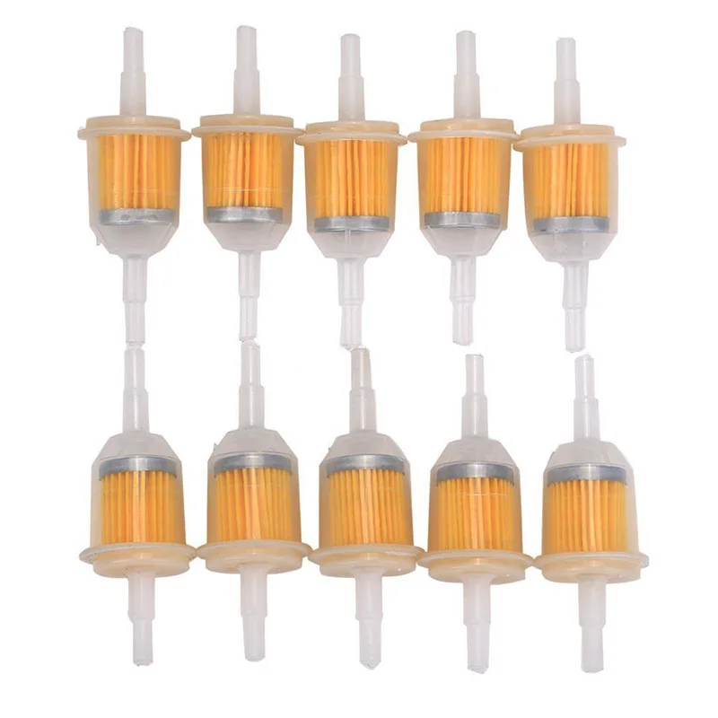 10pcs Universal Inline Gas Fuel Filter Plastic 6mm 8mm 1/4" For Lawn