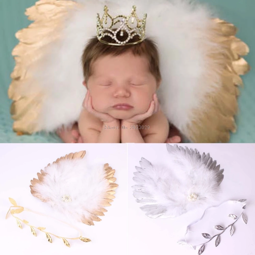 Newborn Baby Infant Angle Wings Leaves Costume Photo Photography Props Outfits B116in Clothing