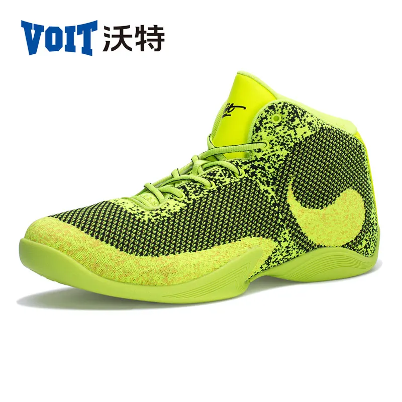 Voit Basketball Shoes Woven embroidered Mens Sneakers High-Top Wavy Grip Wear Non-slip Breathable Outdoor Shoes 53M6031