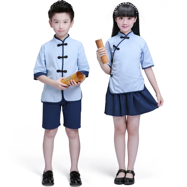Children's Day Chinese Style School Uniform Student Costumes Girls Kindergarten Class Service