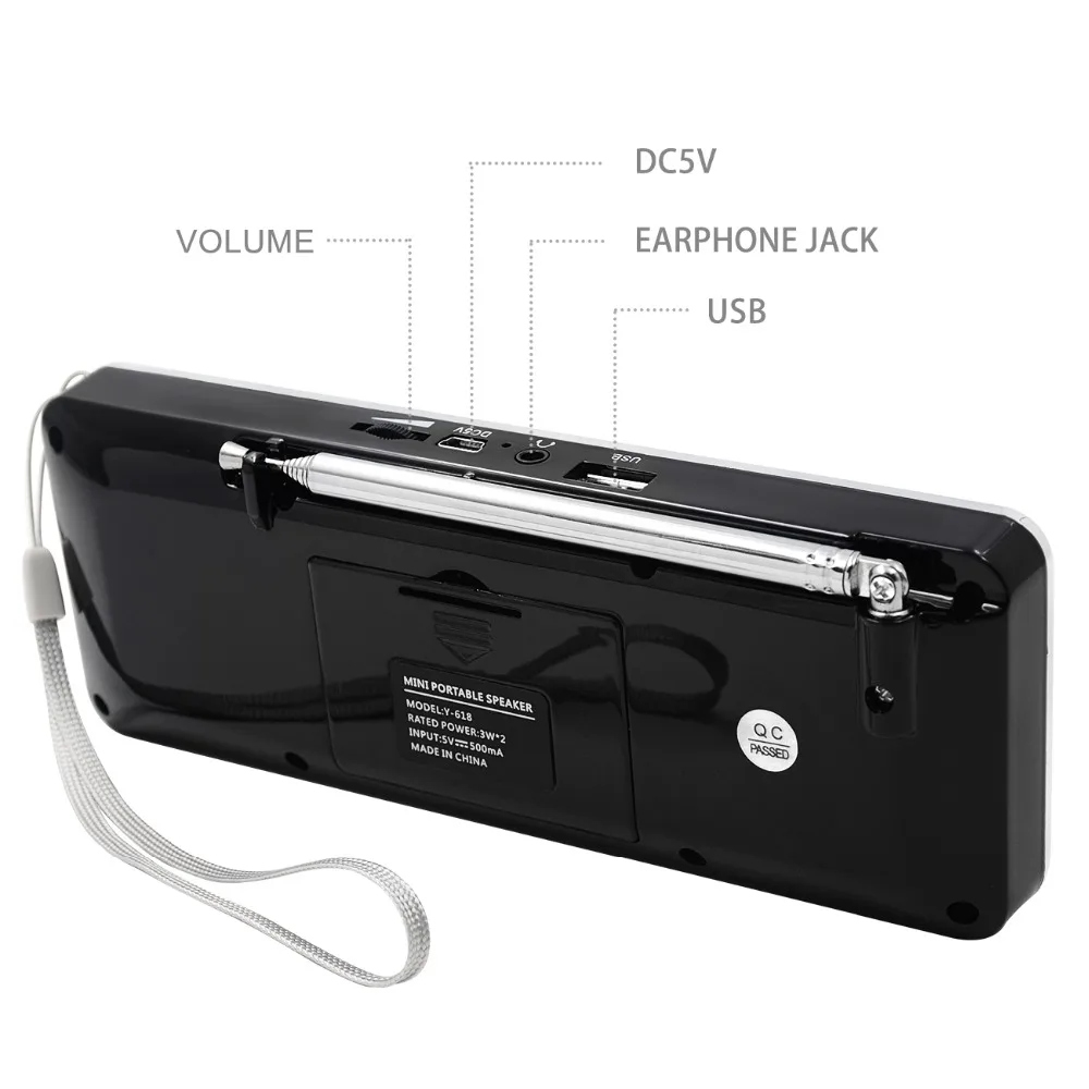 Receptor de Rádio Suporte para Cartão Lefon Digital Estéreo Player tf Usb Visor Led Desligamento Rádio Portátil fm Mp3 - Image 4