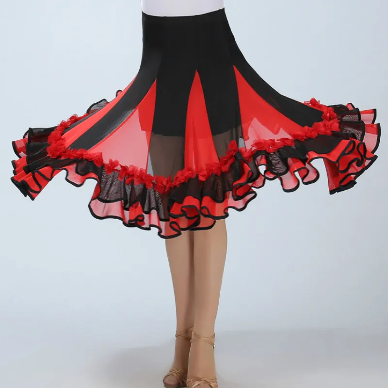 

Square Dance Costume Skirts Color Dance Practice Latin Square Dance Big Swing Skirt Friendship Modern Dance Flower Skirt