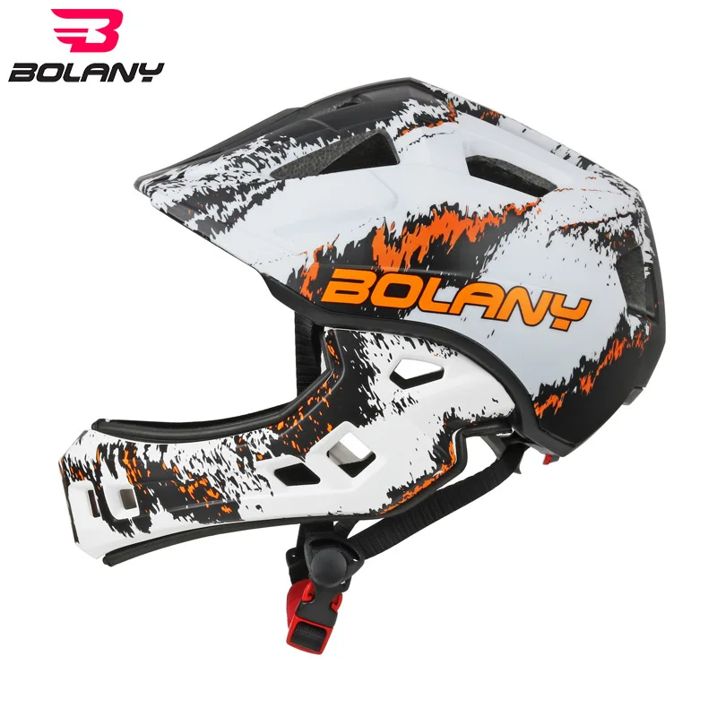 

BOLANY Full Covered Kid Helmet Balance Bike Children Full Face Helmet Cycling Motocross Downhill Outdoor Safety Skating Helmet
