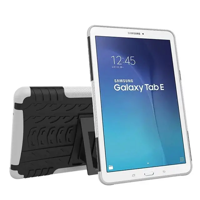 Новинка для Galaxy Tab E 9,6 сверхпрочный силиконовый Жесткий чехол-подставка для планшета для samsung Galaxy Tab E 9,6 T560 T561 9,6 дюймов Чехол - Цвет: White