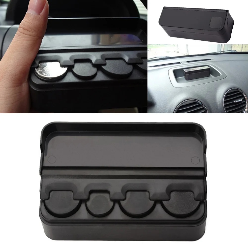 Car Interior Coin Case Auto Storage Box Holder Container Organizer