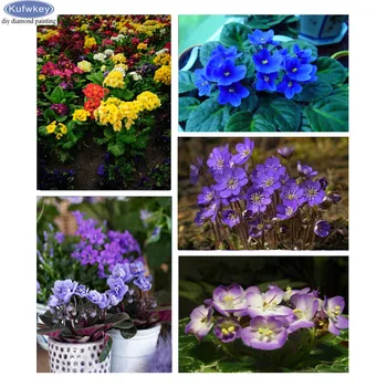 

DIY Diamond Painting African Violet Flowers Cross Stitch Kits 5D Full Square Embroidery Diamond Mosaic sticker Home Decor