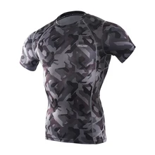 Мужские футболки для бега, спортивная одежда для фитнеса, спортивные летние тренировочные эластичные футболки для бега, базовые слои